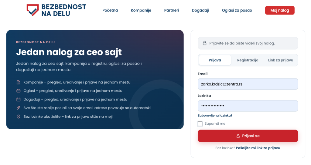 Moj nalog - mesto gde pravite svoj nalog